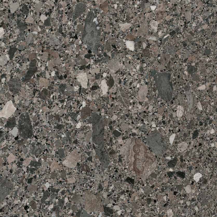 Керамогранит матовый черный терраццо Pietra Gre Di Grigio 60х60 см