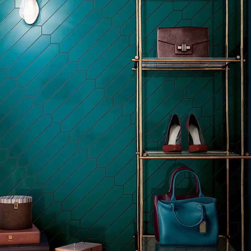 ПлитПлитка керамическая настенная 25829 ARROW Blue Canard 5х25 смка керамическая настенная 25829 ARROW Blue Canard 5х25 см Плитка керамическая настенная 25829 ARROW Blue Canard 5х25 см фото в интерьере