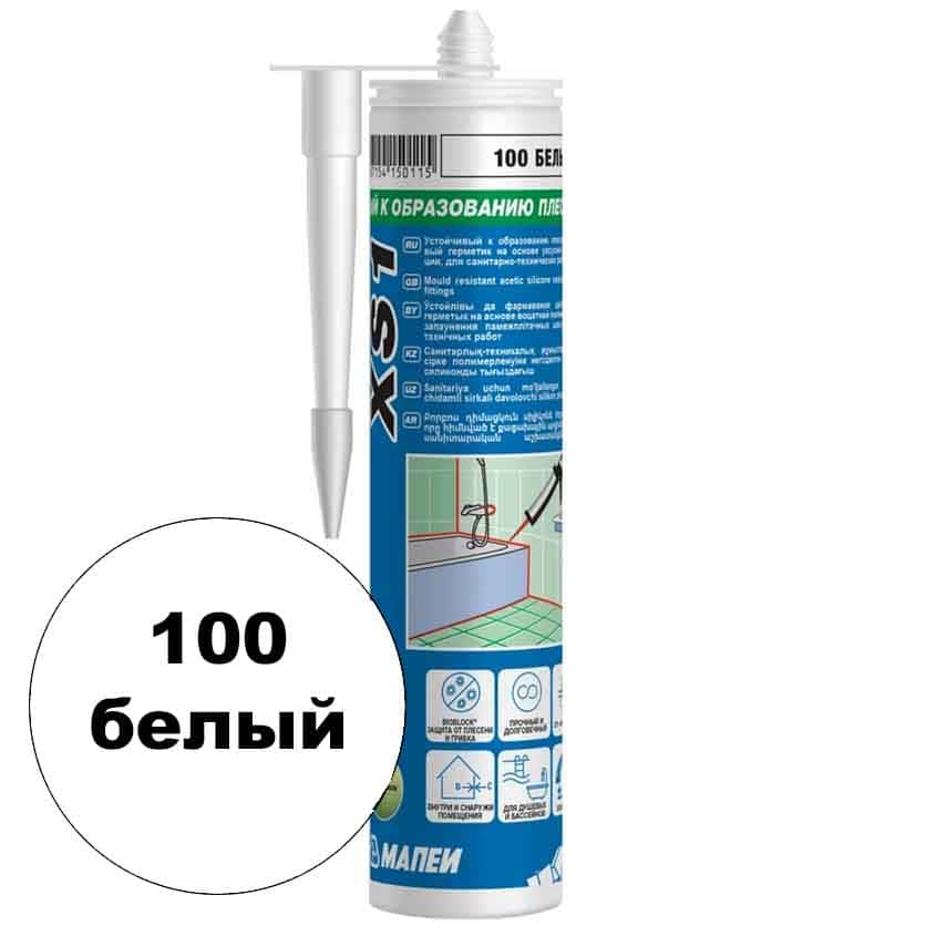 Силиконовый клей-герметик клей XS1 mapei цвет белый 100 Мапеи