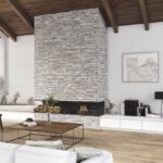 Фото в интерьере керамогранита HDC arinsal white 32x89 см