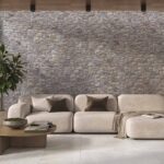 Фото в интерьере керамогранита HDC Makalu dark 33.3x65 см